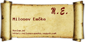 Milosev Emőke névjegykártya